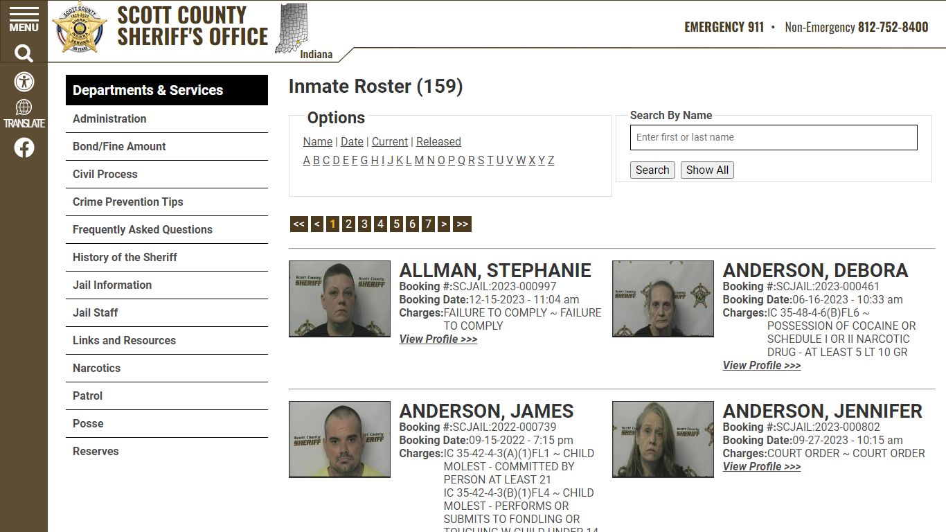 Inmate Roster - Current Inmates - Scott County Sheriff