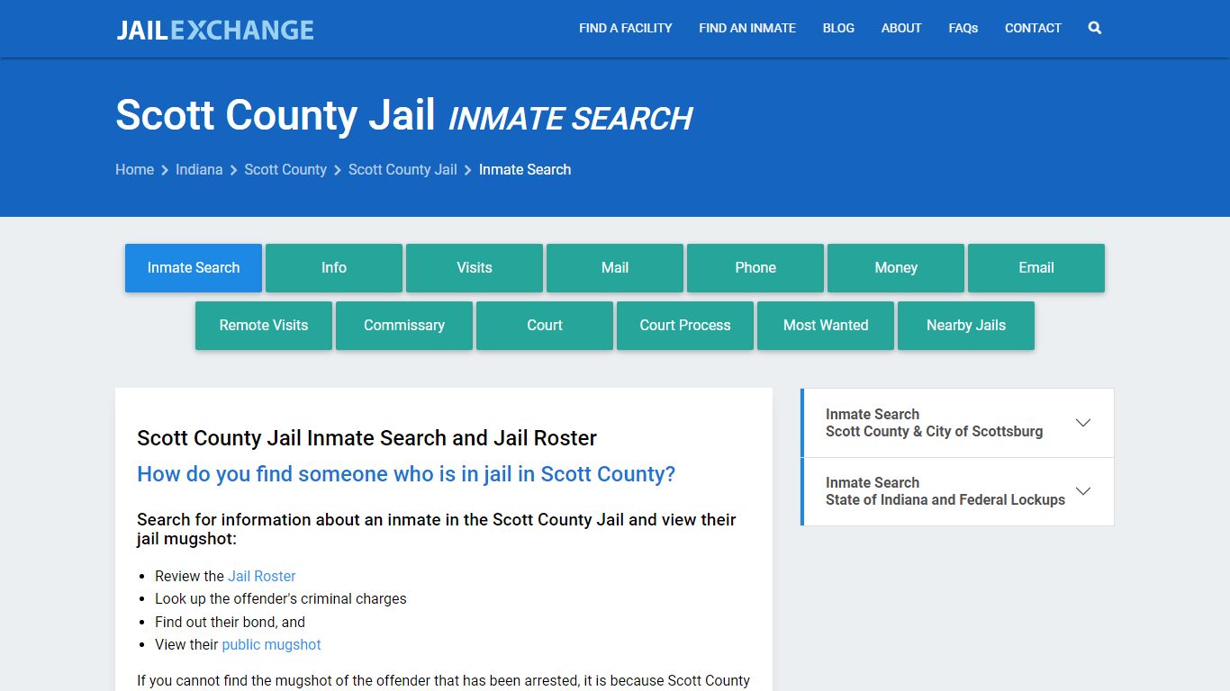 Inmate Search: Roster & Mugshots - Scott County Jail, IN
